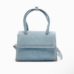 NWT ZARA Denim Mini City Crossbody Bag, Includes ZARA Dustbag